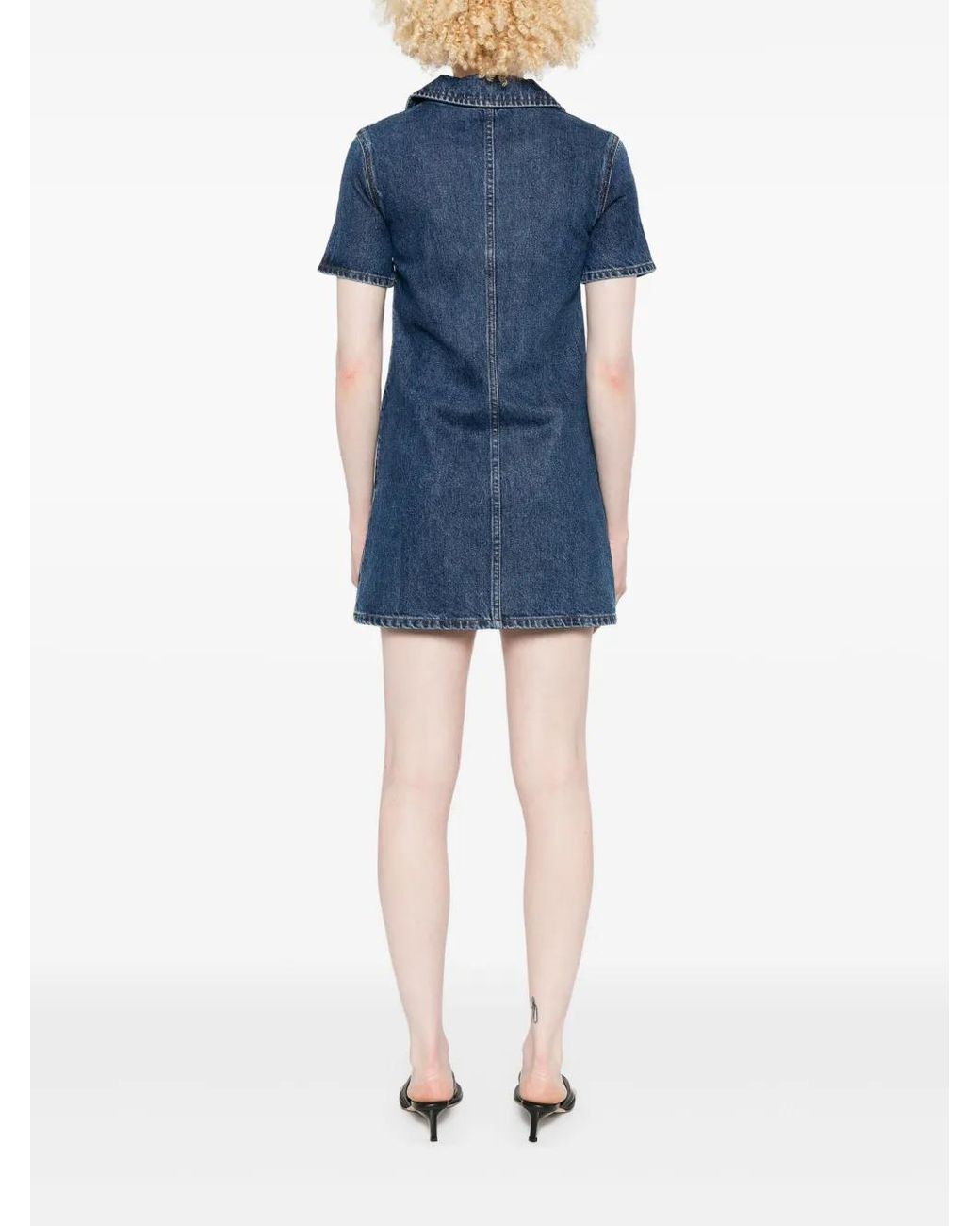 Self-Portrait Blue V-Neck Denim Dress