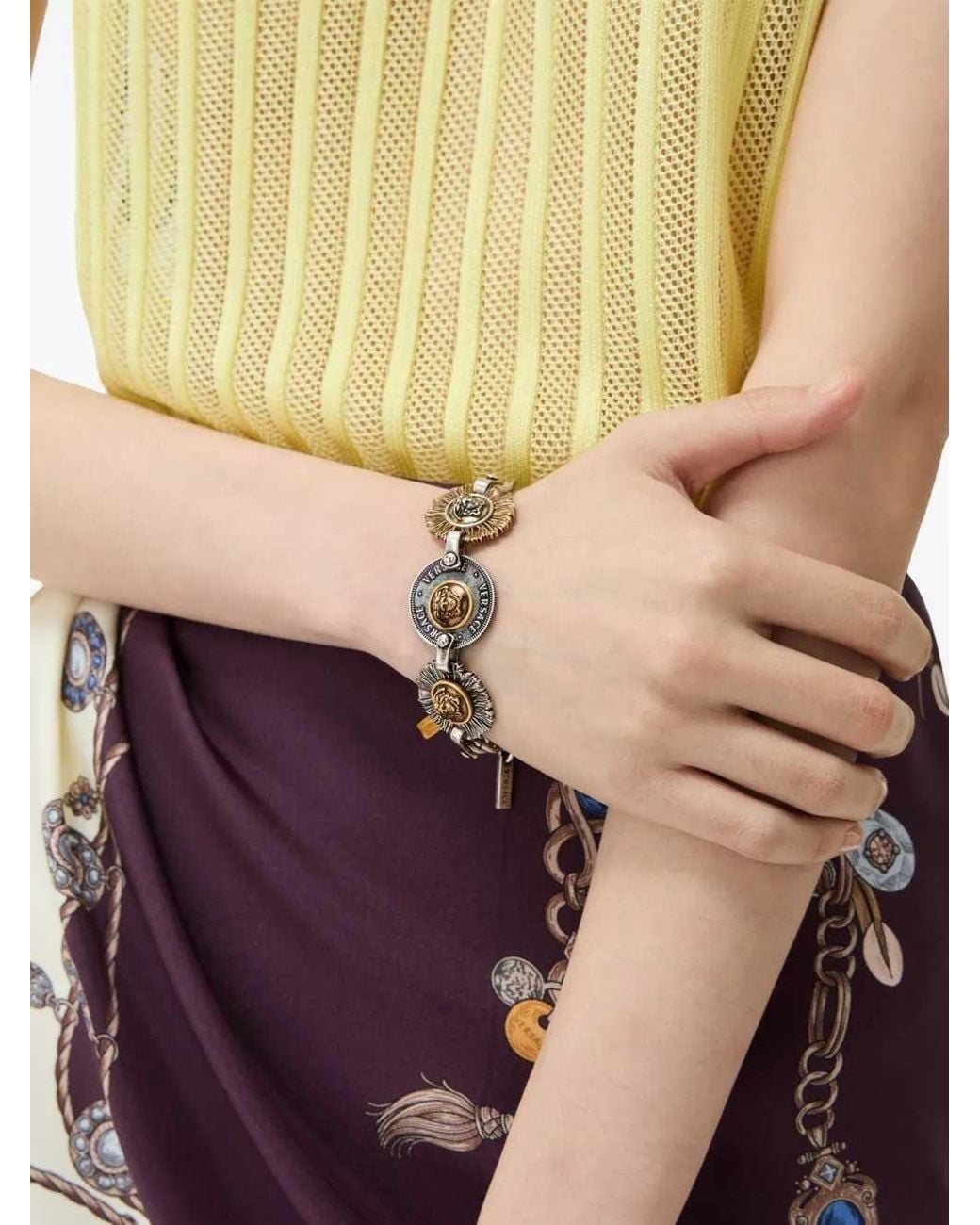 Versace Metallic Icon Coins Bracelet