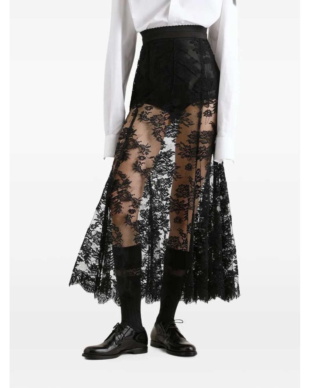 Dolce & Gabbana Black Dolce & Gabbana Chantilly Lace Skirt