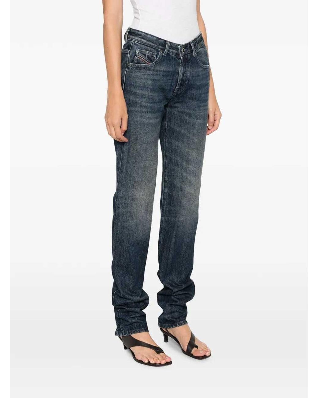 DIESEL Blue Wide-Neck Tank Top