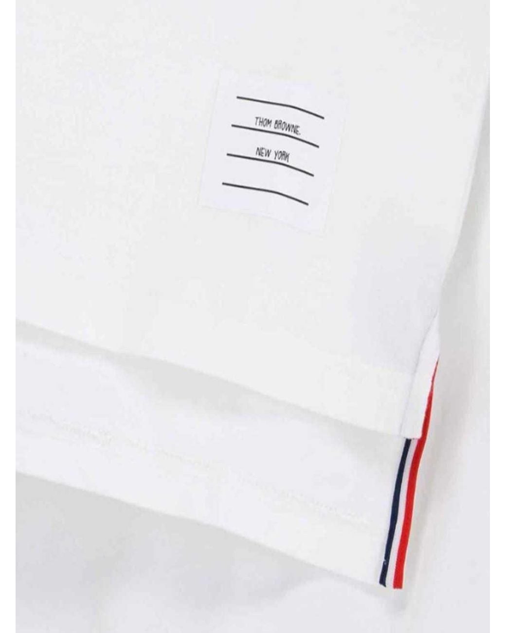Thom Browne White Striped-Detail T-Shirt