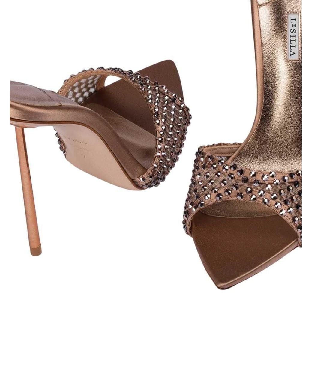 Le Silla Metallic Gilda Crystal-Embellished Sandals