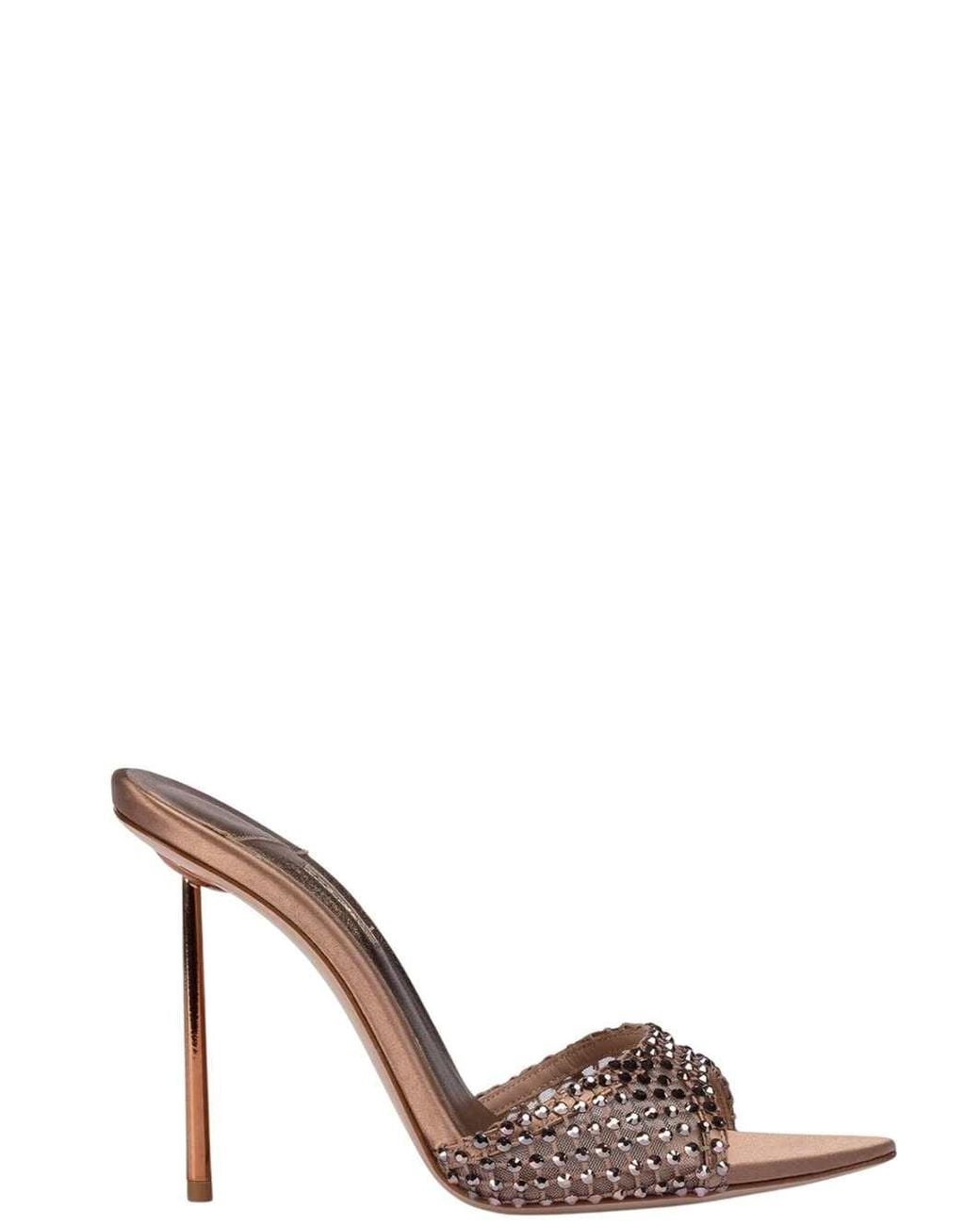 Le Silla Metallic Gilda Crystal-Embellished Sandals