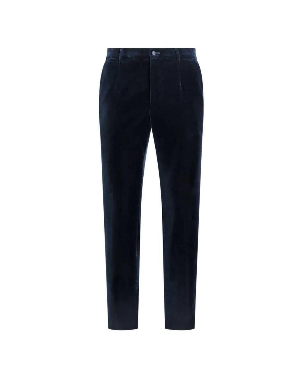 Dolce & Gabbana Blue Dolce & Gabbana Velvet Trousers for men