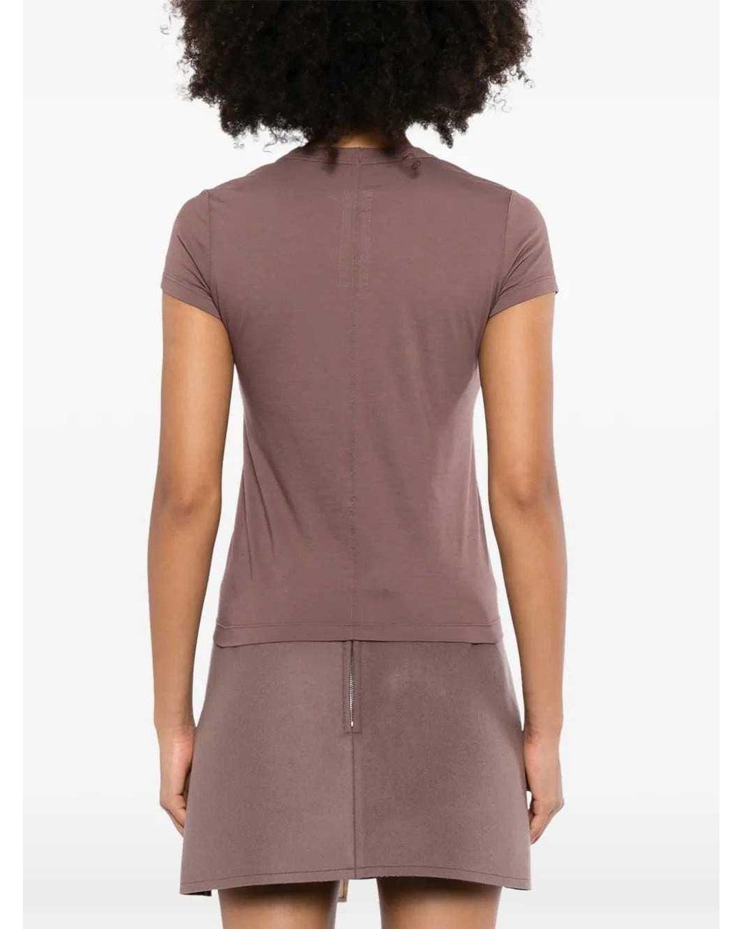 Rick Owens Purple Level Cropped T-Shirt