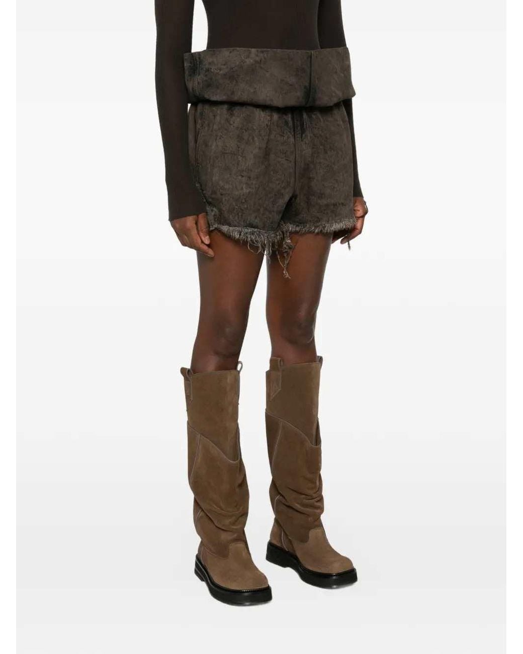 Rick Owens Gray Ribbed Trousers