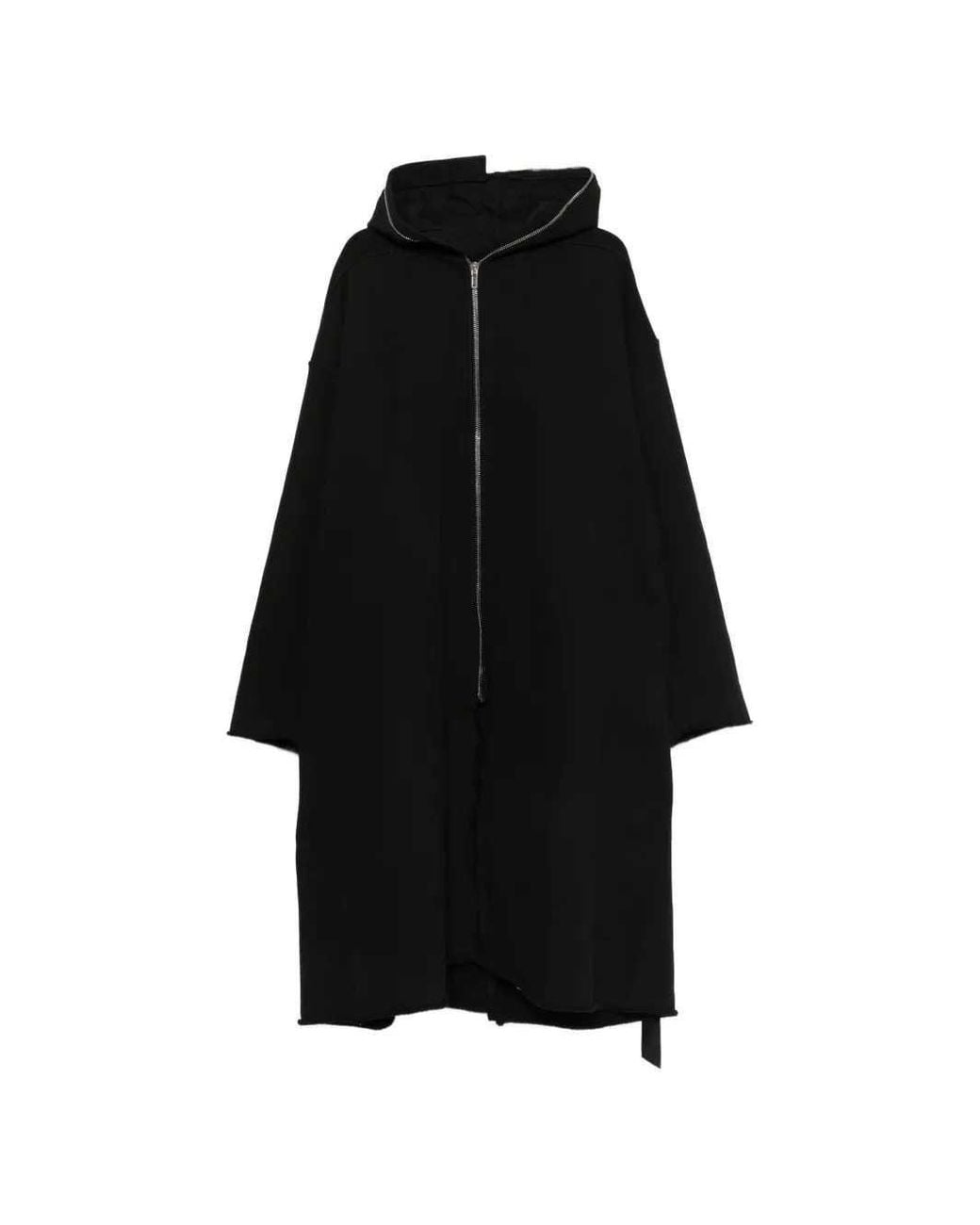 Rick Owens Black Zip-Up Hooded Jacket for men