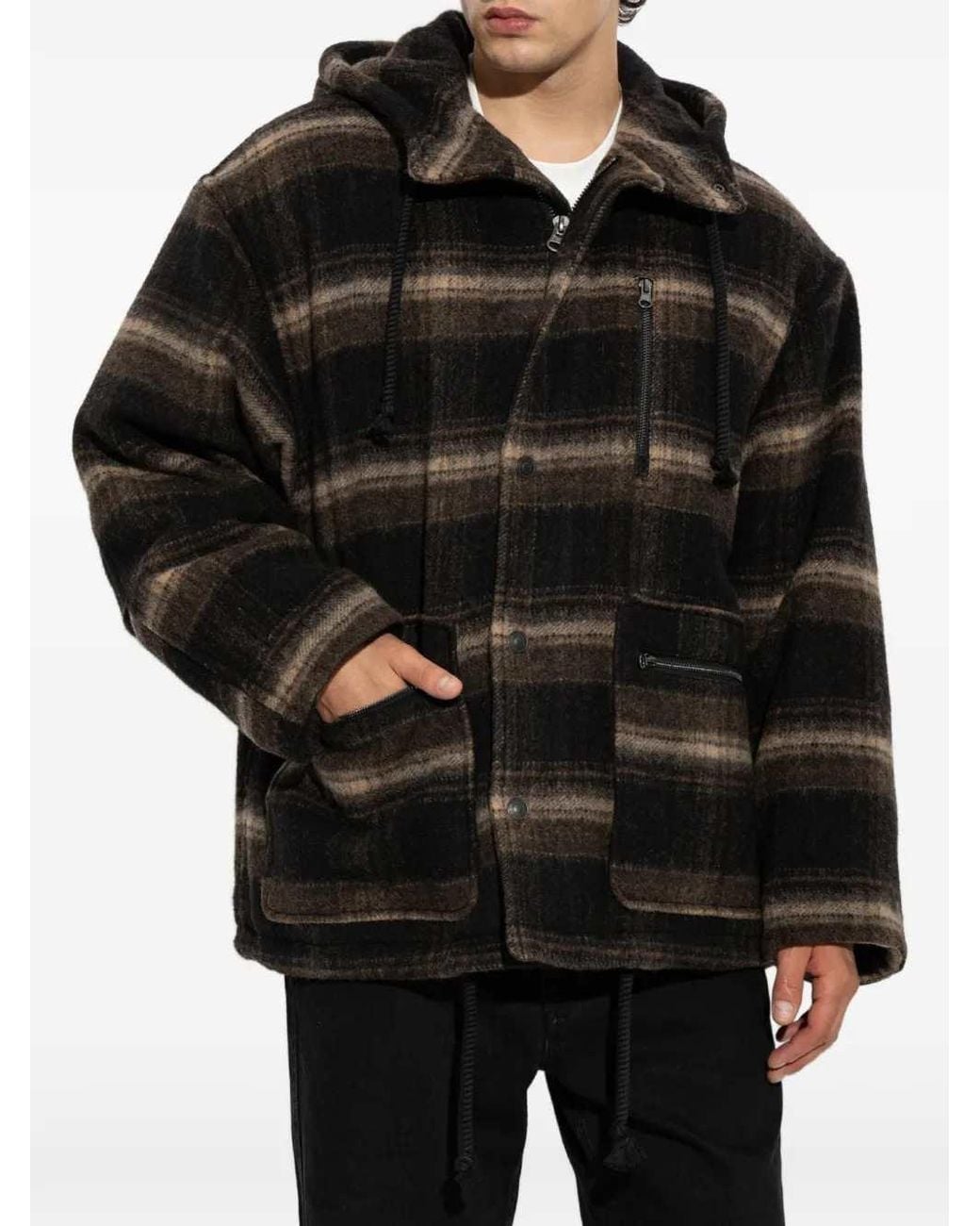 Isabel Marant Black Marant Kiril Hooded Checked Jacket for men