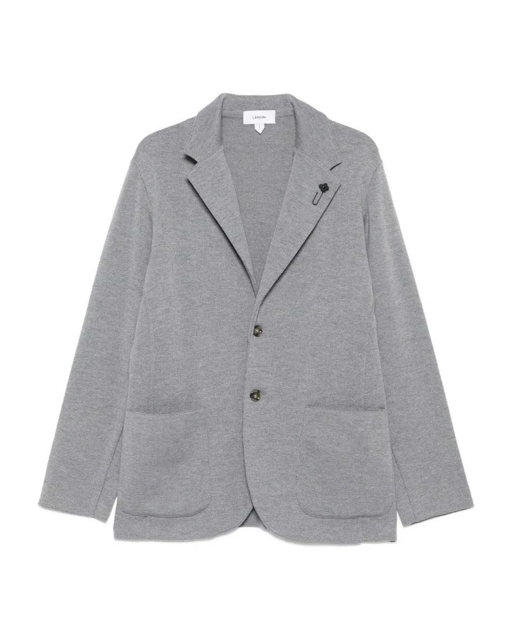 Lardini Gray Blazer With Pockets for men