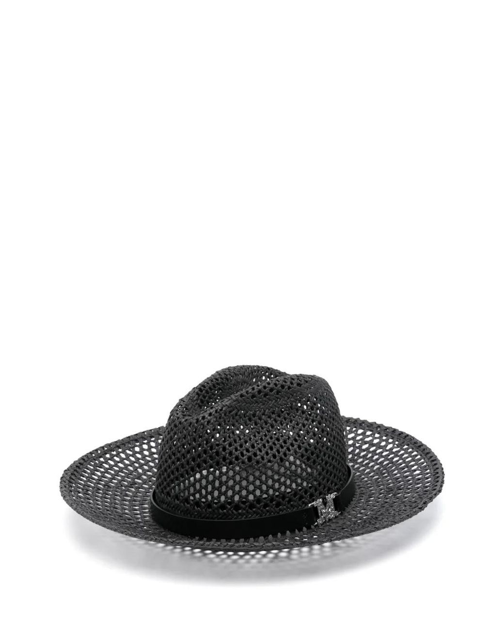 ハット MAX MARA 'Robert' hat White/Black Max Mara 'robert' wide brim woven texture hat | The Fashion