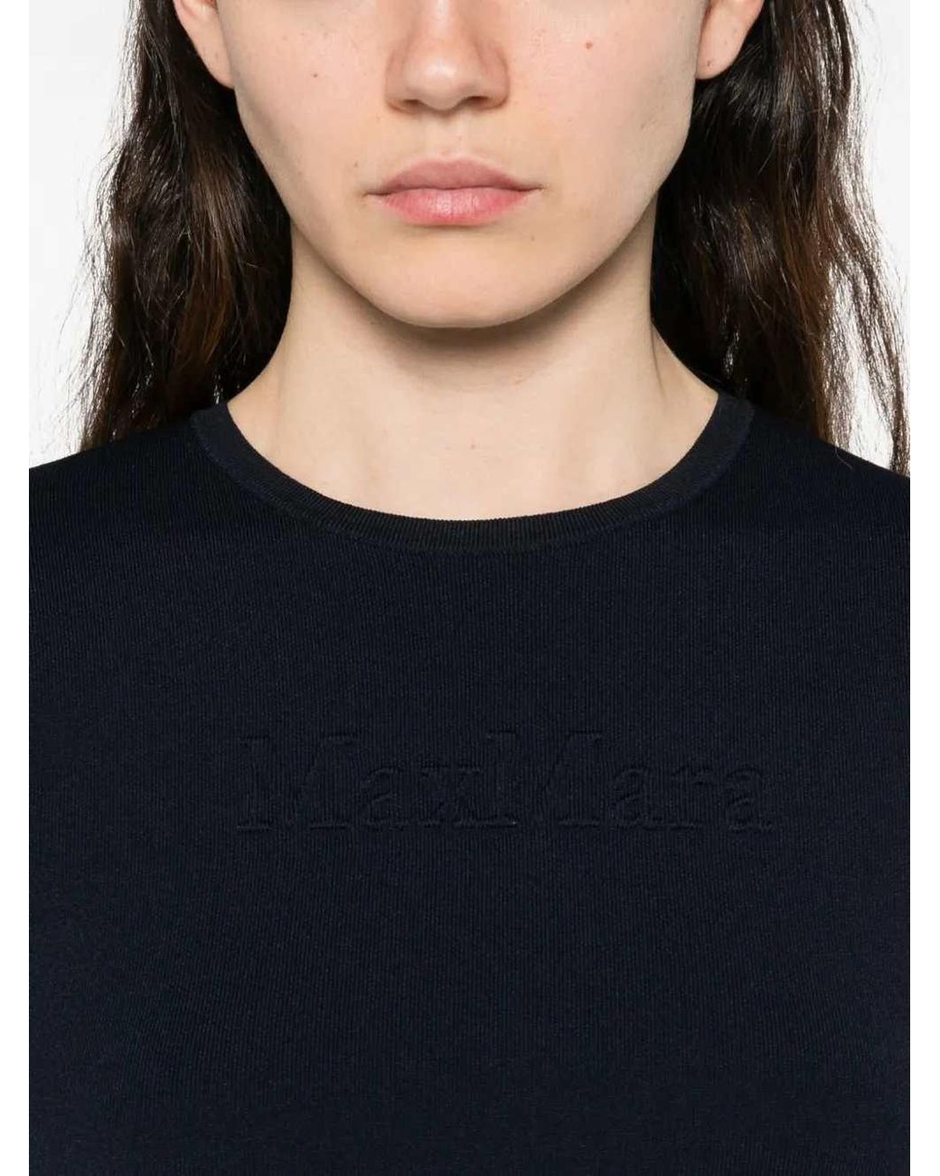 Max Mara Blue Embossed Top