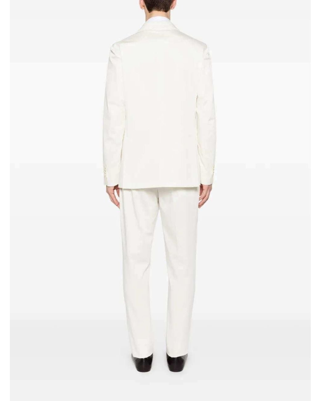 Lardini White Double-Breasted Suit for men