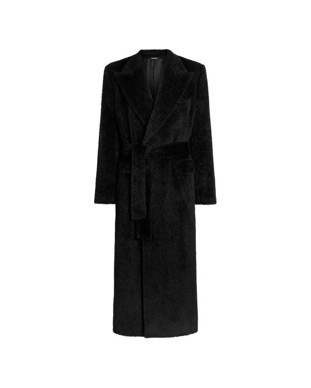 Dolce & Gabbana Black Double-Breasted Coat for men
