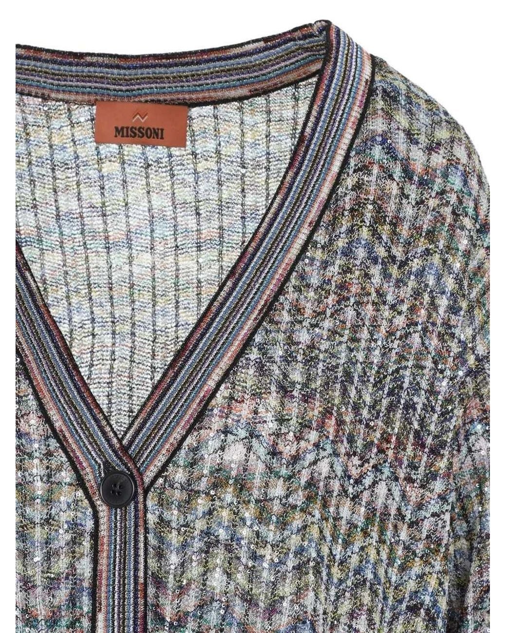 Missoni Gray Oversized Sequin Cardigan