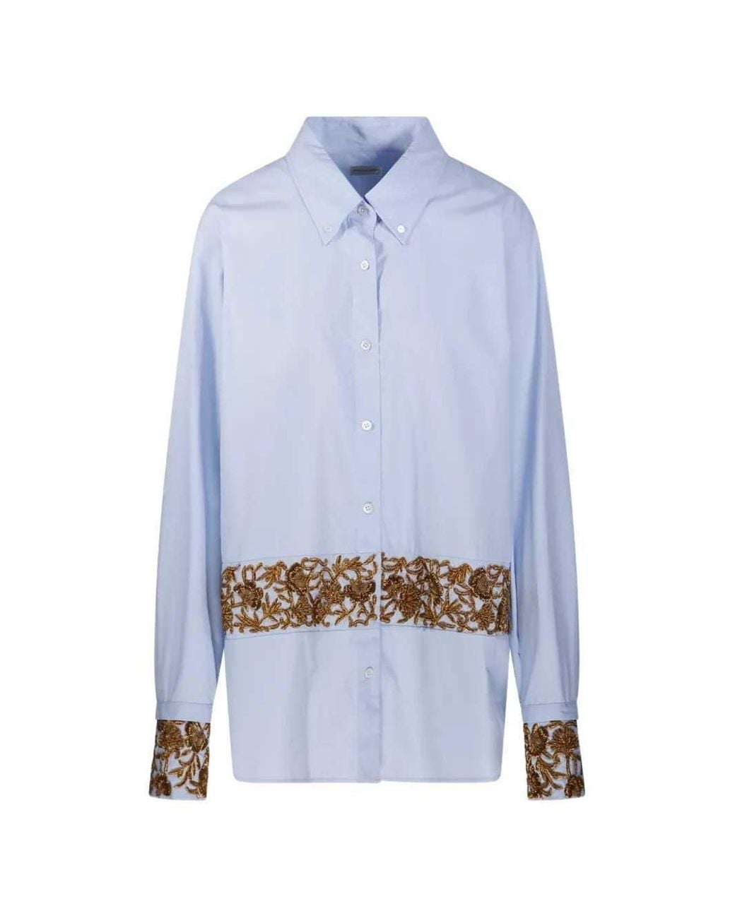 Dries Van Noten Blue Cheers Bis Emb 4314 W.W. Shirt Light
