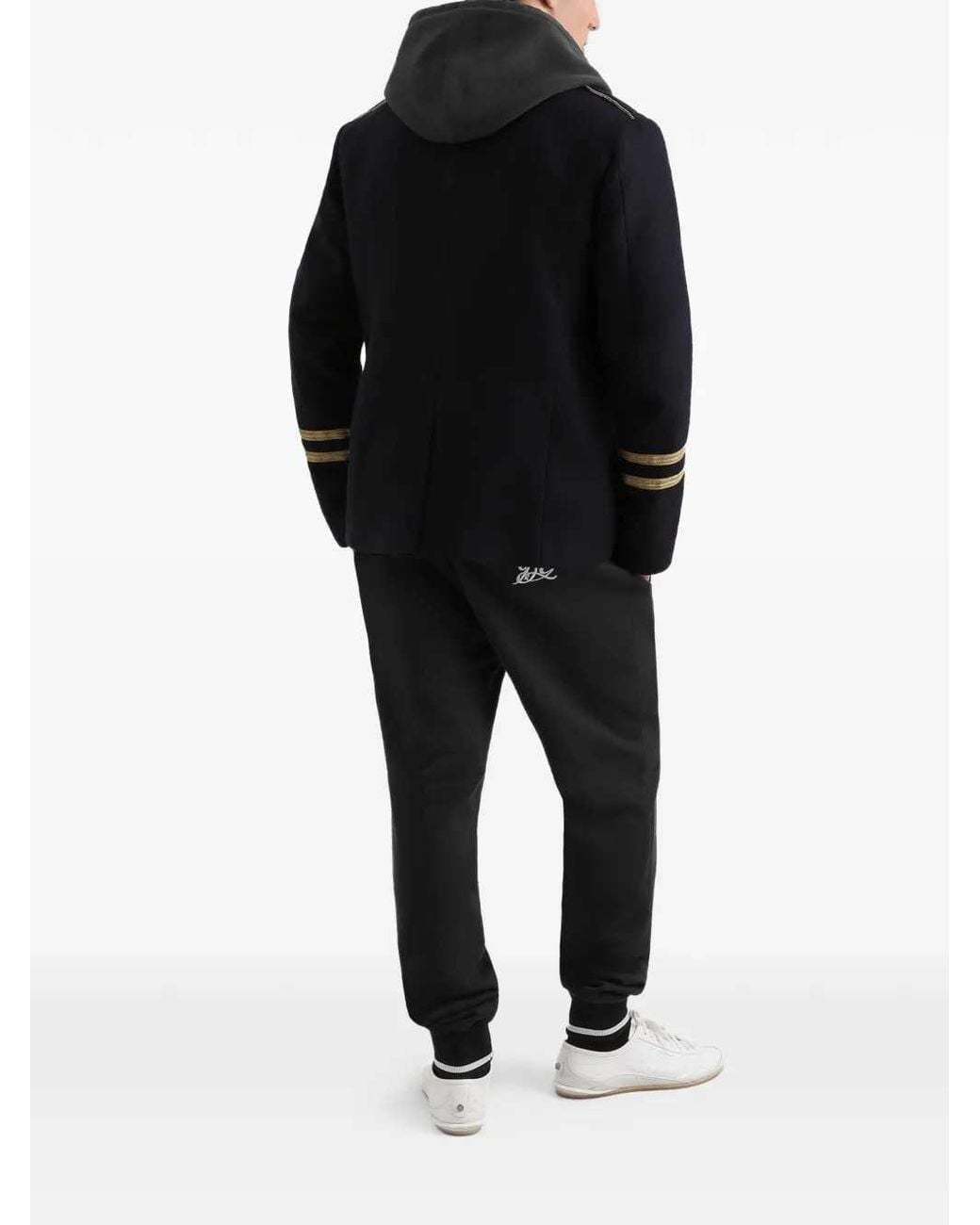 Dolce & Gabbana Black Wool Coat for men