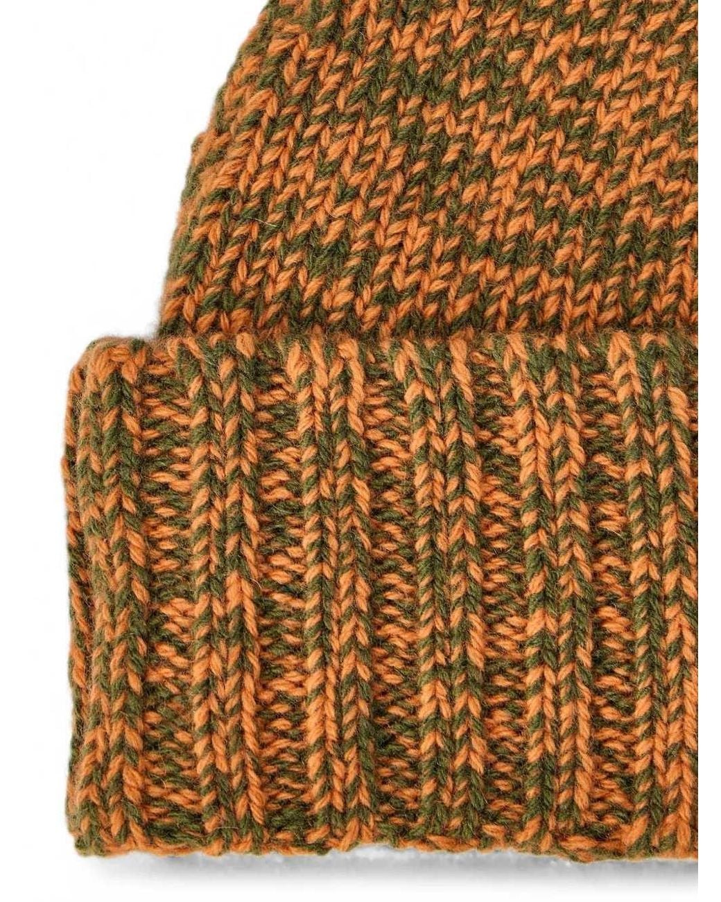 Marni Brown Ribbed Knit Beanie With Embroidered Logo for men