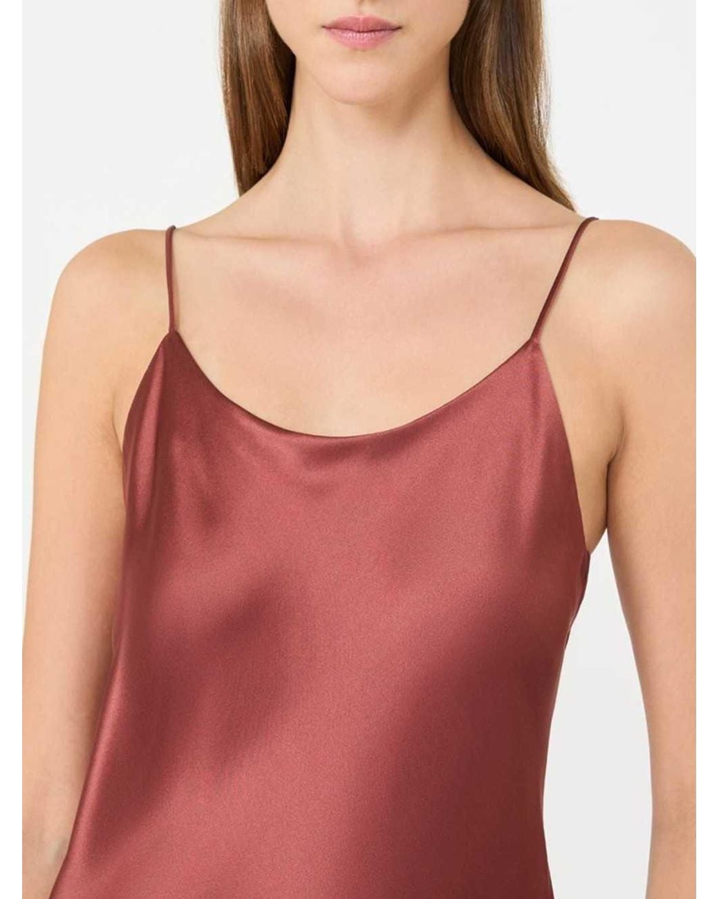 Max Mara Red Silk Satin Top