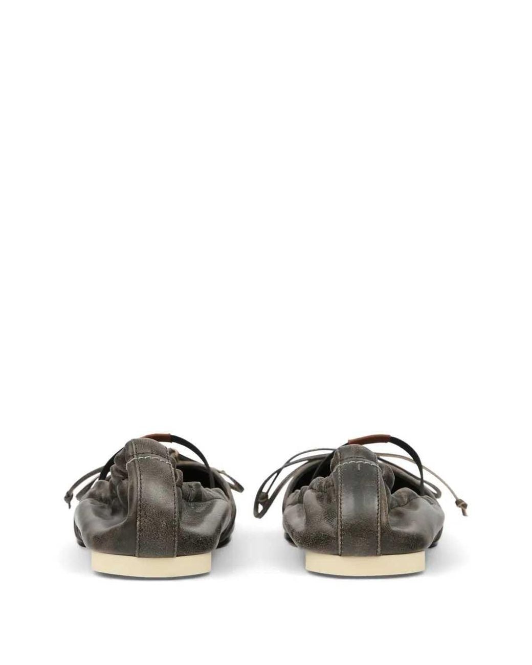 MM6 by Maison Margiela Black Square-Toe Ballerinas