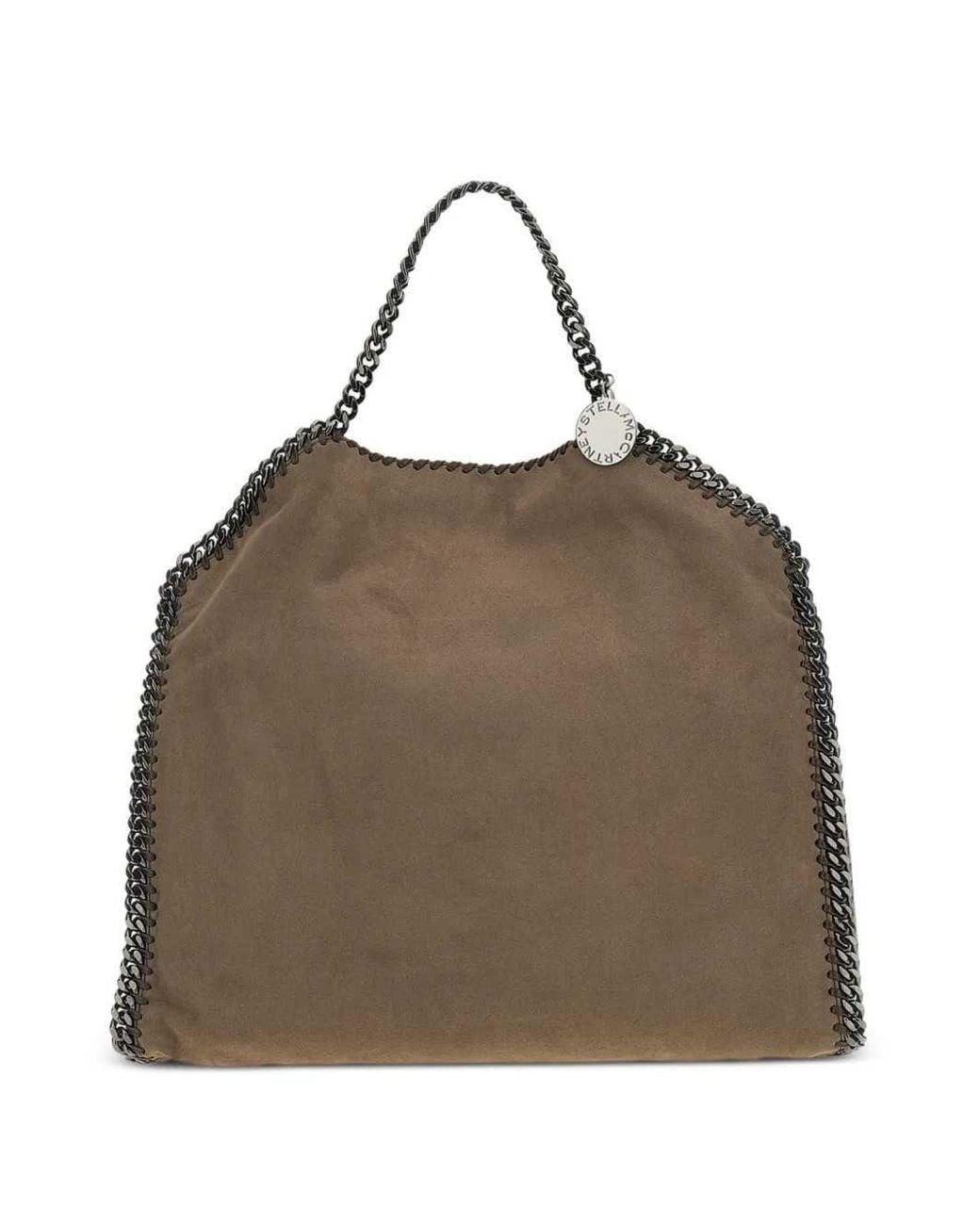 Stella McCartney Brown Falabella Chain-Trim Tote Bag