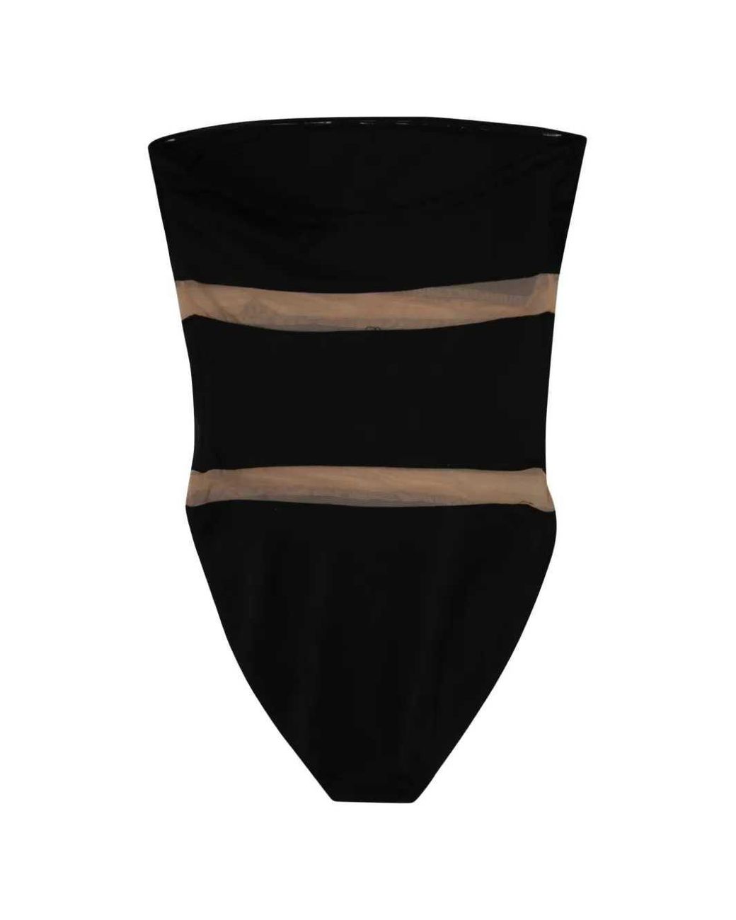 Norma Kamali Black Maillot De Bain À Empiècement En Résille