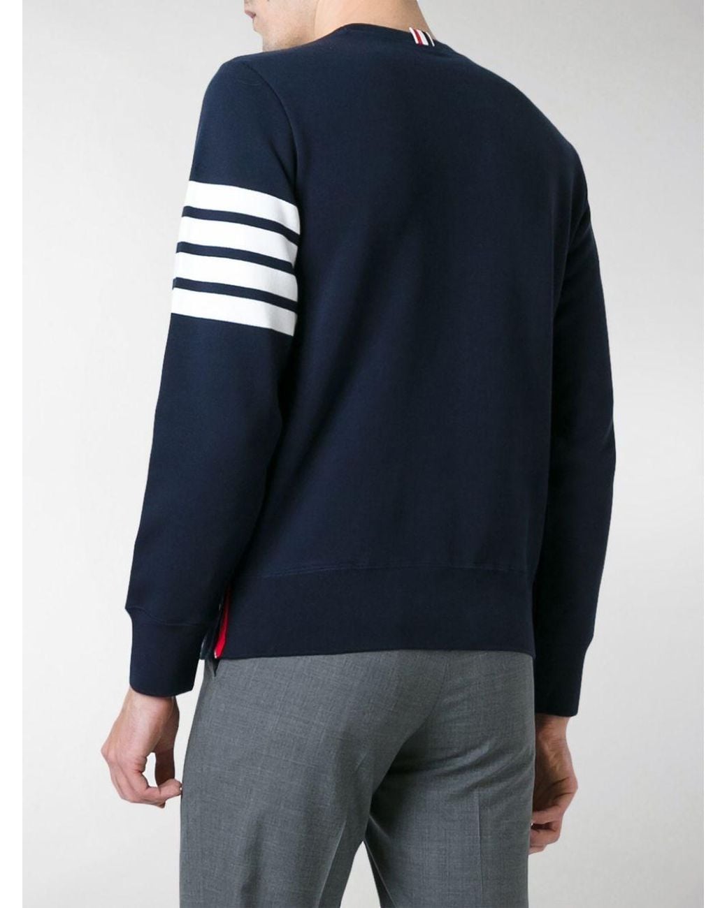 Thom Browne Blue Sweatshirt With Striped Detail for men