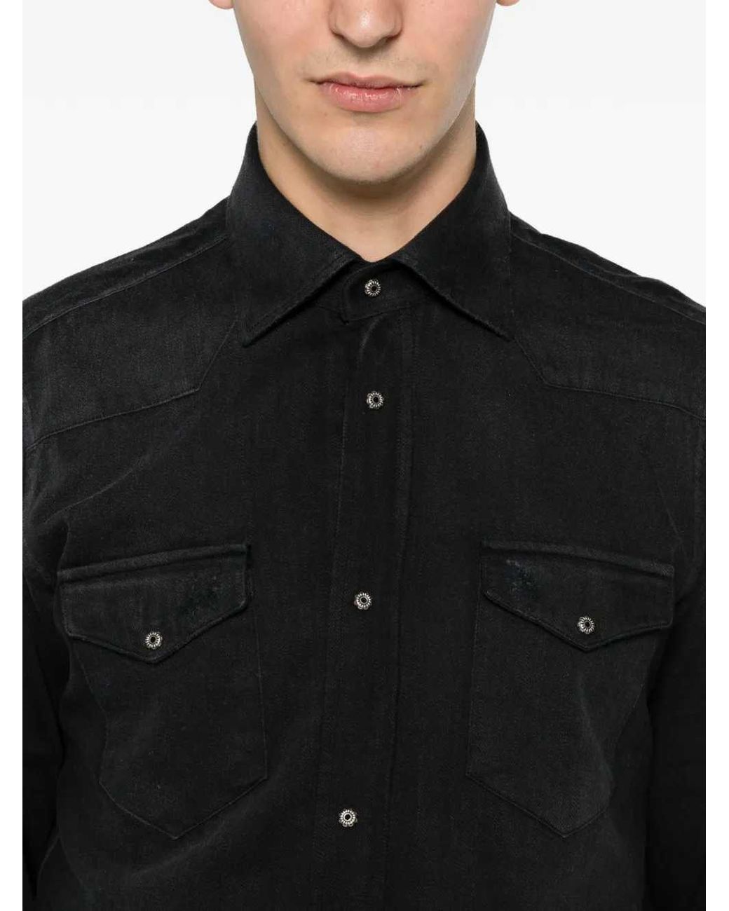 Sartorio Napoli Black Shirt With Buttons for men