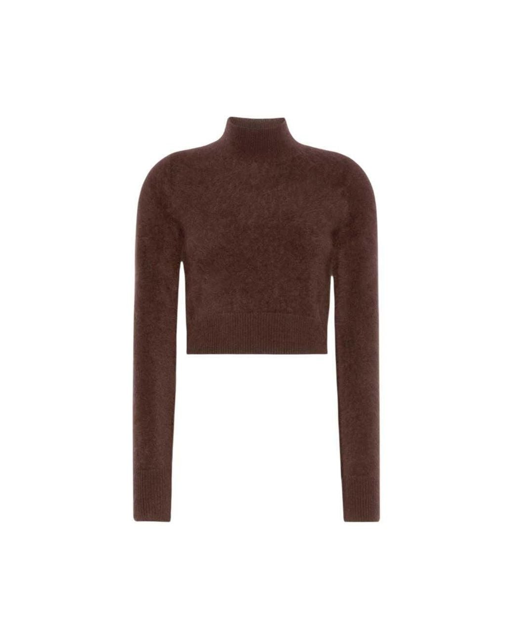 Sportmax Brown Agio Cropped Cashmere Sweater