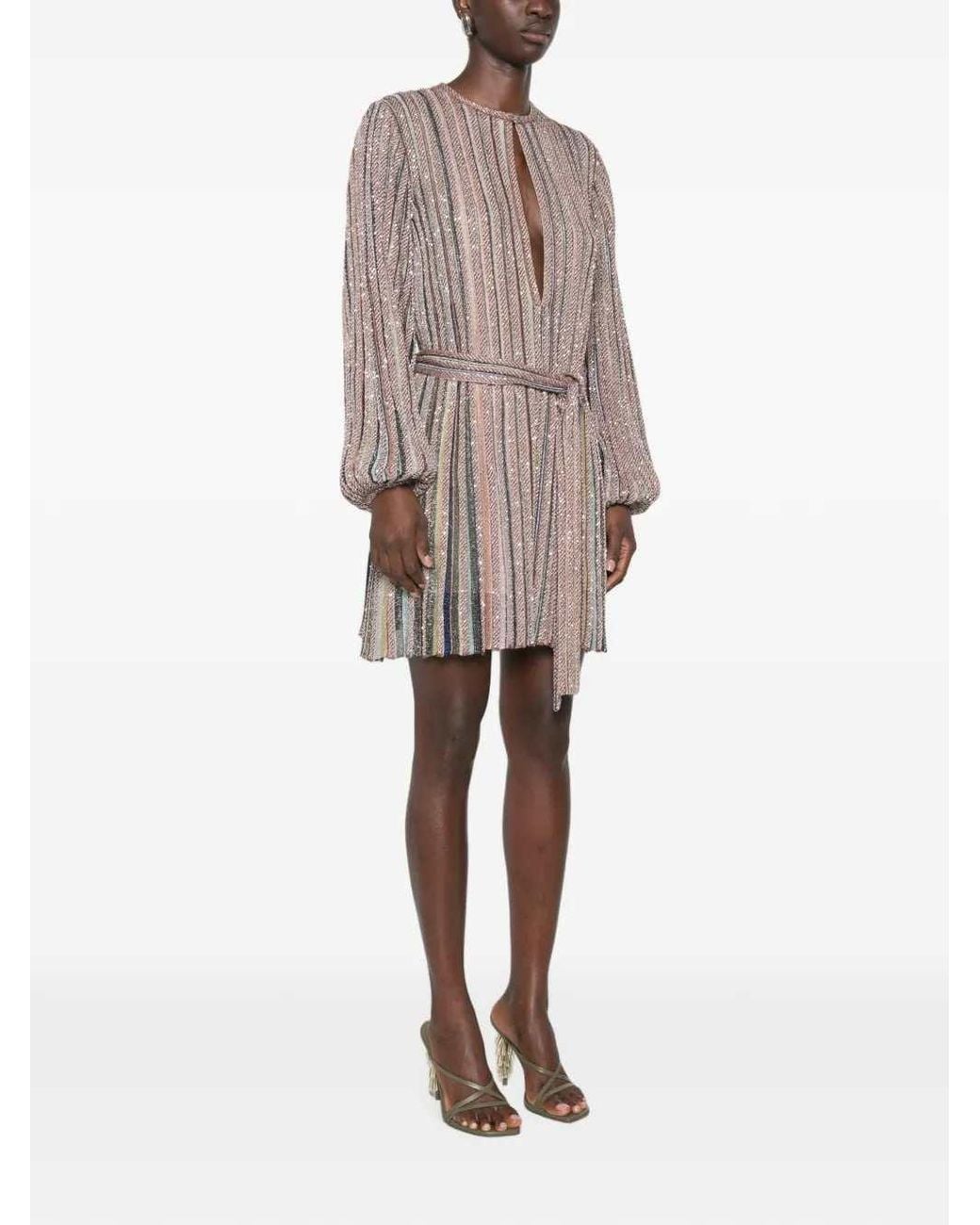 Missoni Multicolor Striped Sequin Mini Dress