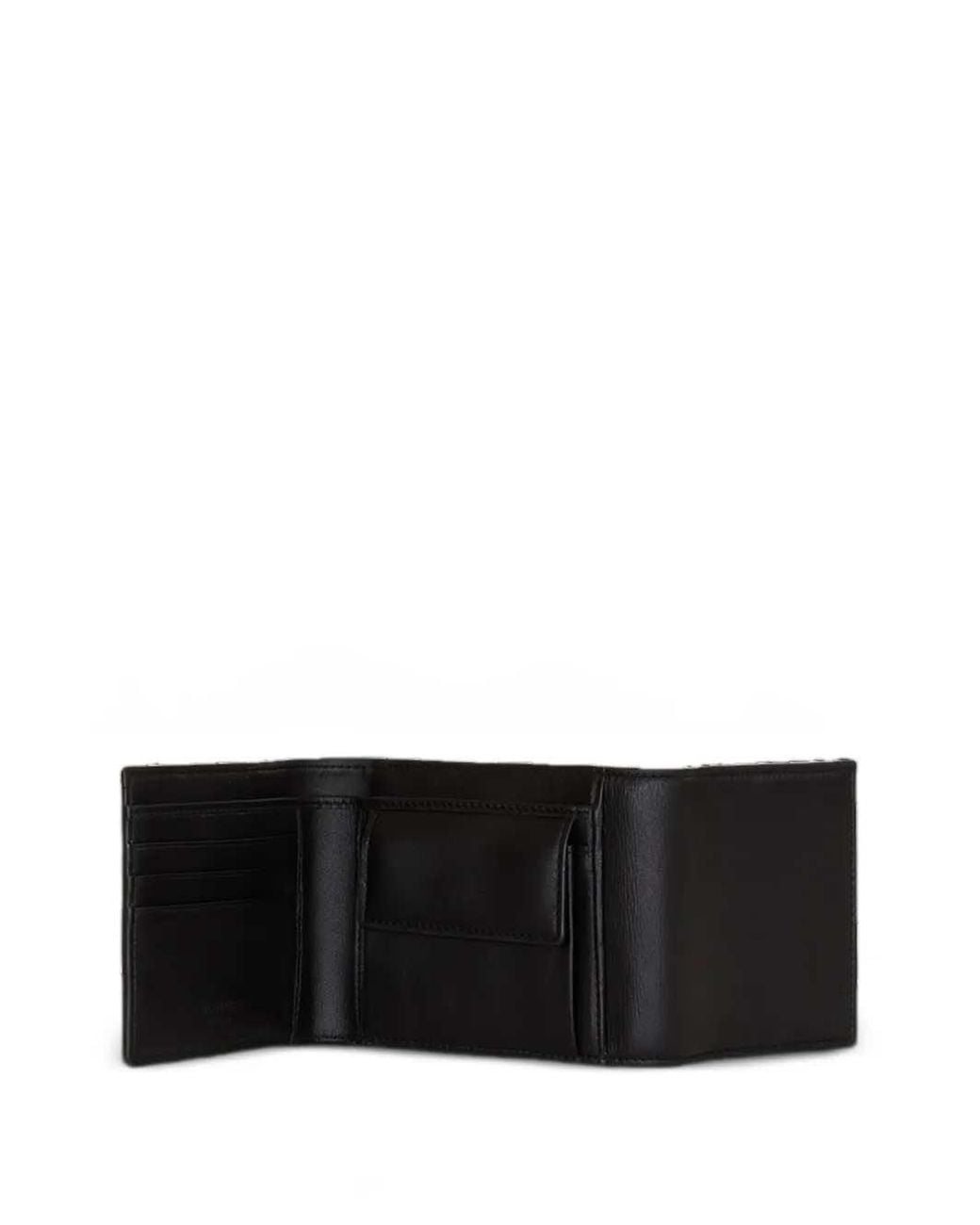 Balmain Black Smooth Leather Tri-Fold Wallet for men