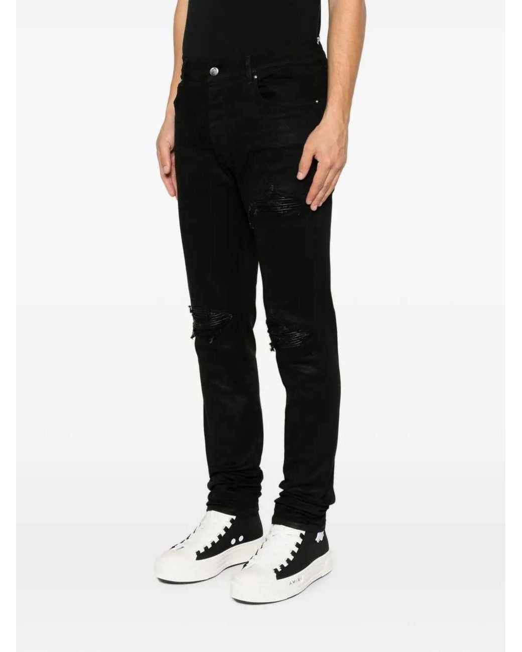 Amiri Black Distressed-Effect Jeans for men