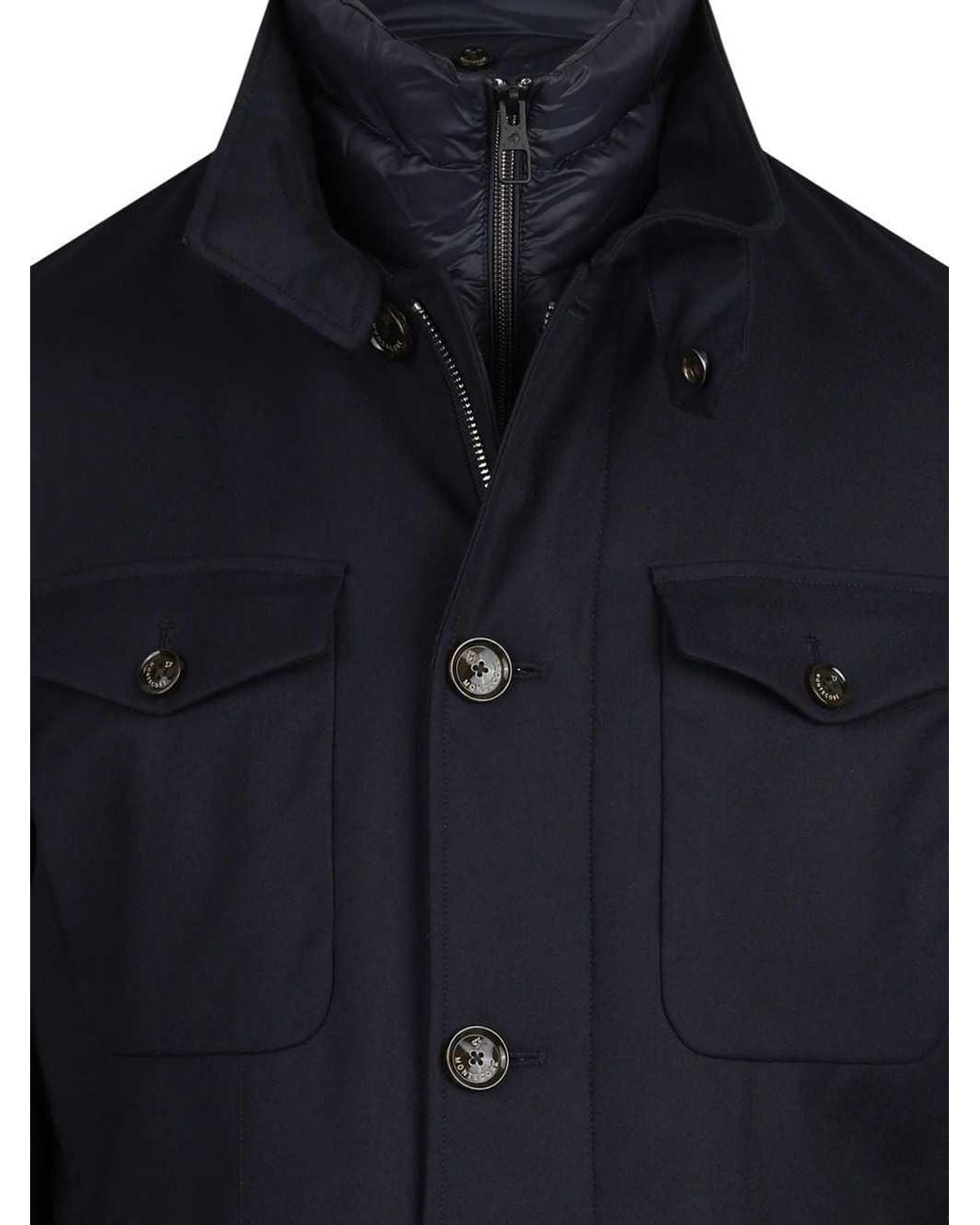 Montecore Blue Virgin Wool Padded Jacket for men