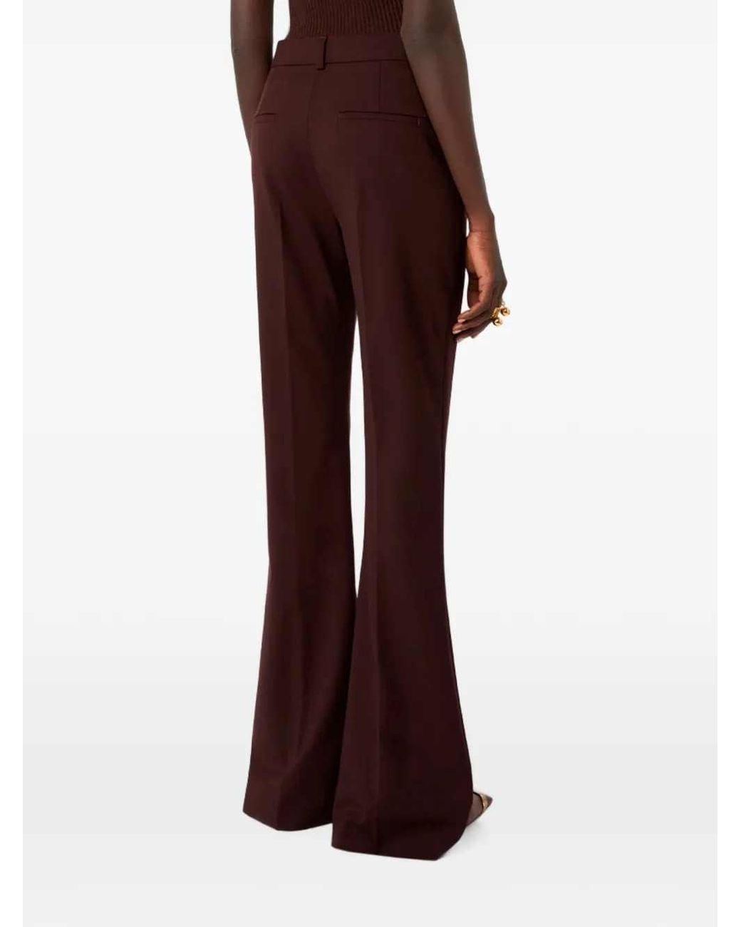 Sportmax Purple Flared Trousers With Pressed Crease