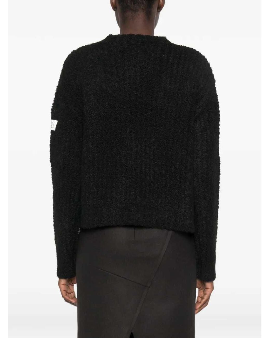 MM6 by Maison Margiela Black Sweater With Appliqué