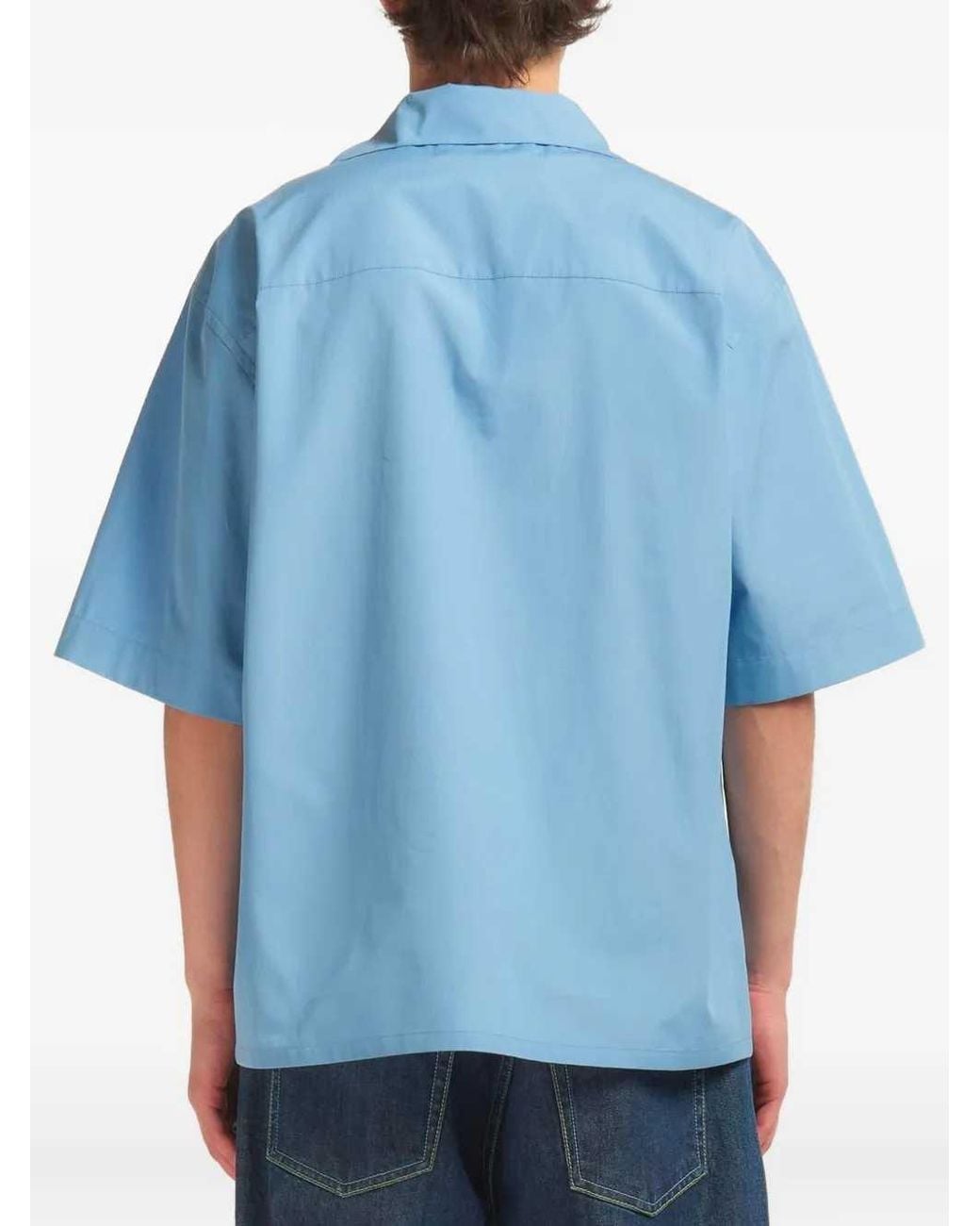 Marni Blue T-Shirt With Logo Pocket for men