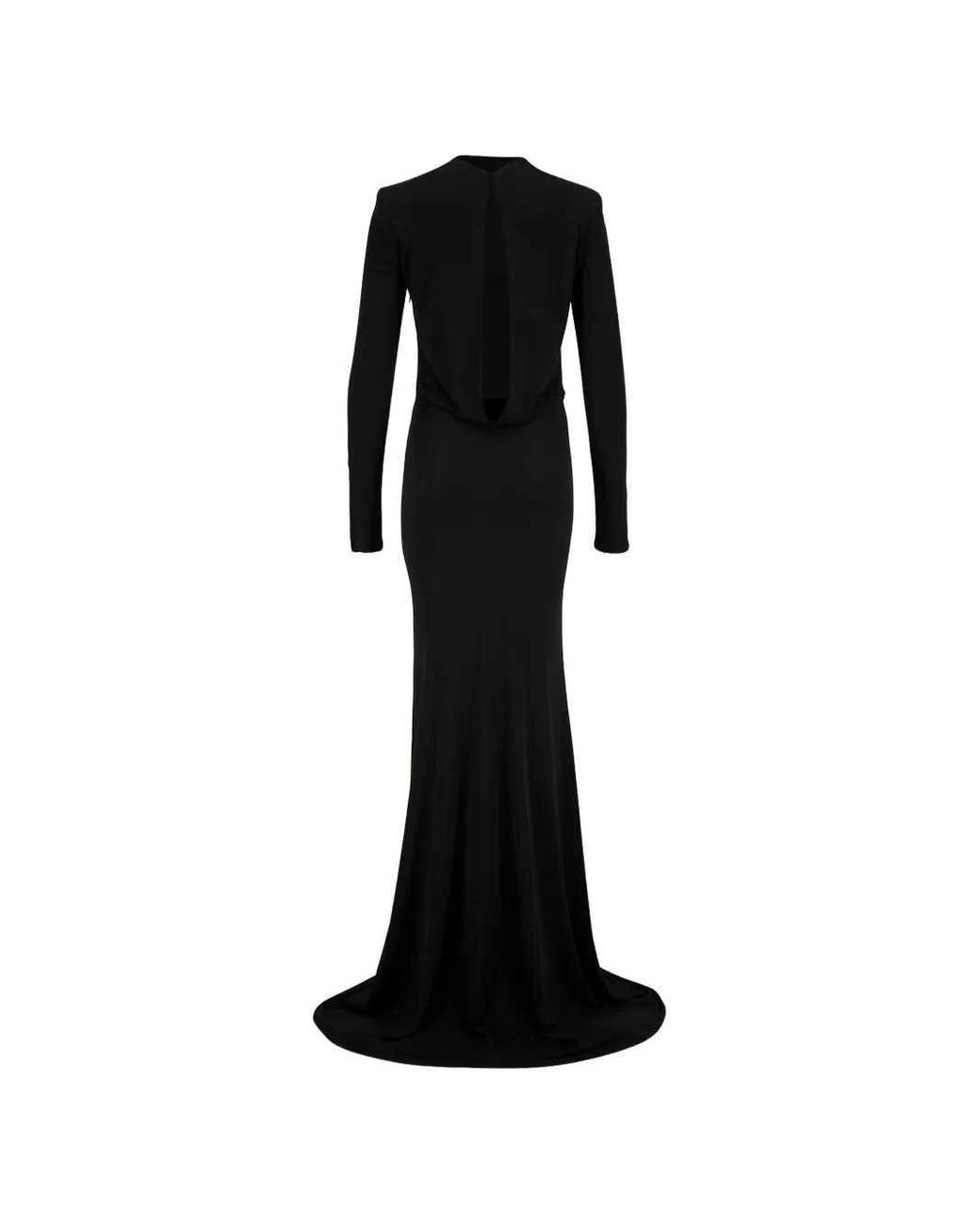 Tom Ford Black Cut-Out Jersey Crêpe Evening Dress