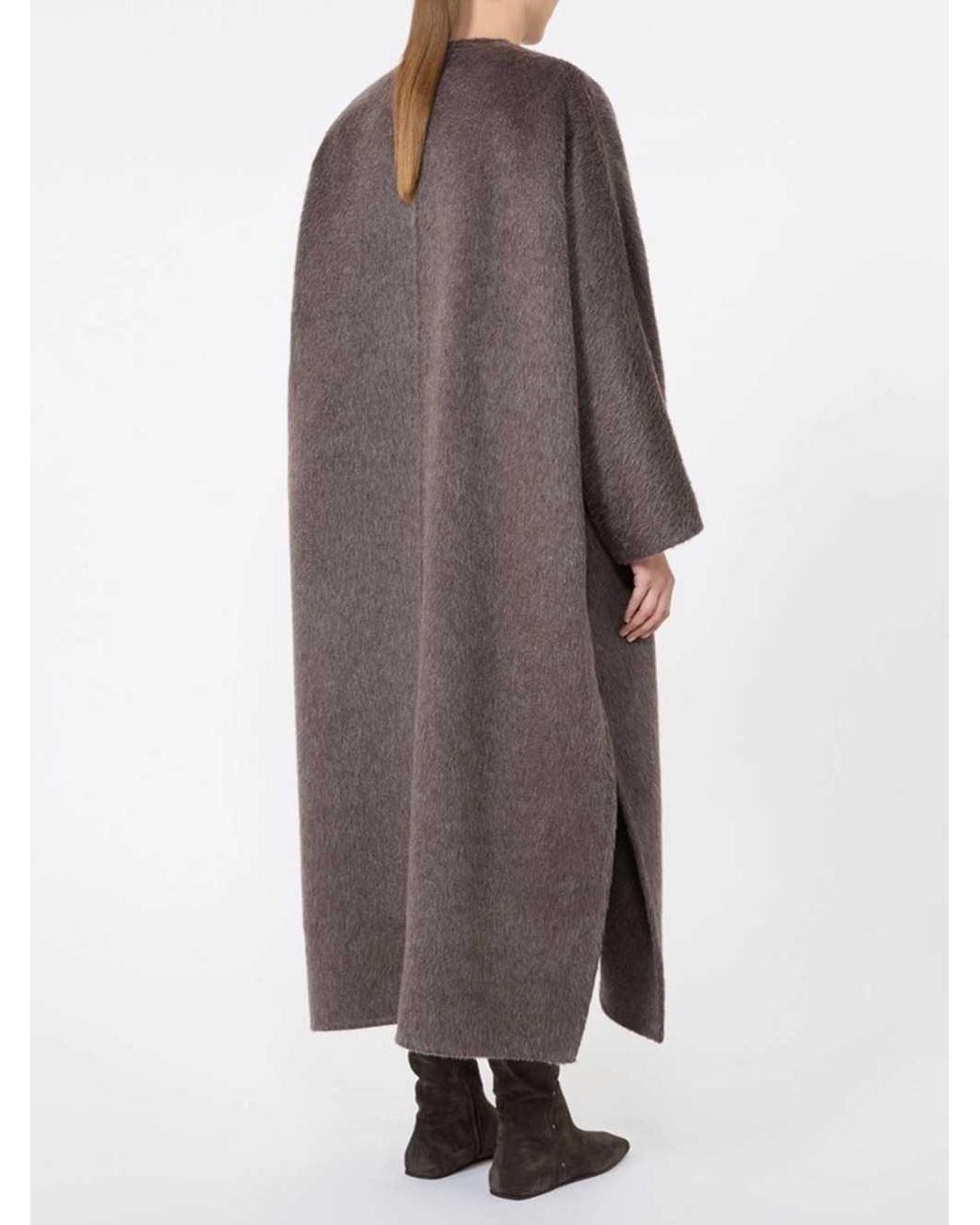 Max Mara Brown Oversized Camel Hair And Mohair Coat