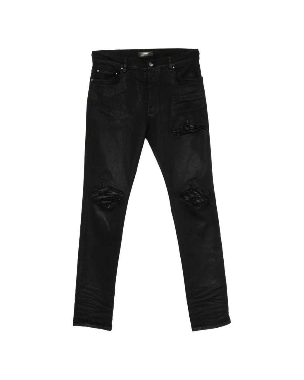 Amiri Black Distressed-Effect Jeans for men
