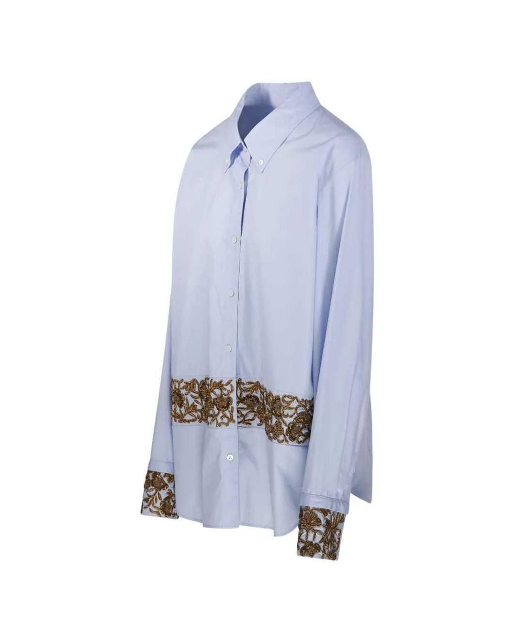 Dries Van Noten Blue Cheers Bis Emb 4314 W.W. Shirt Light