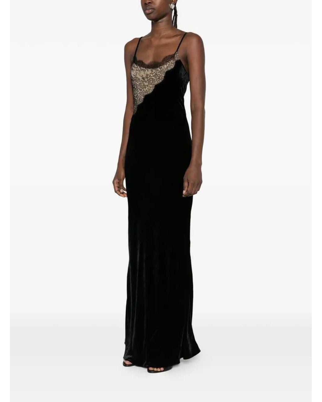Stella McCartney Black Long Velvet Dress