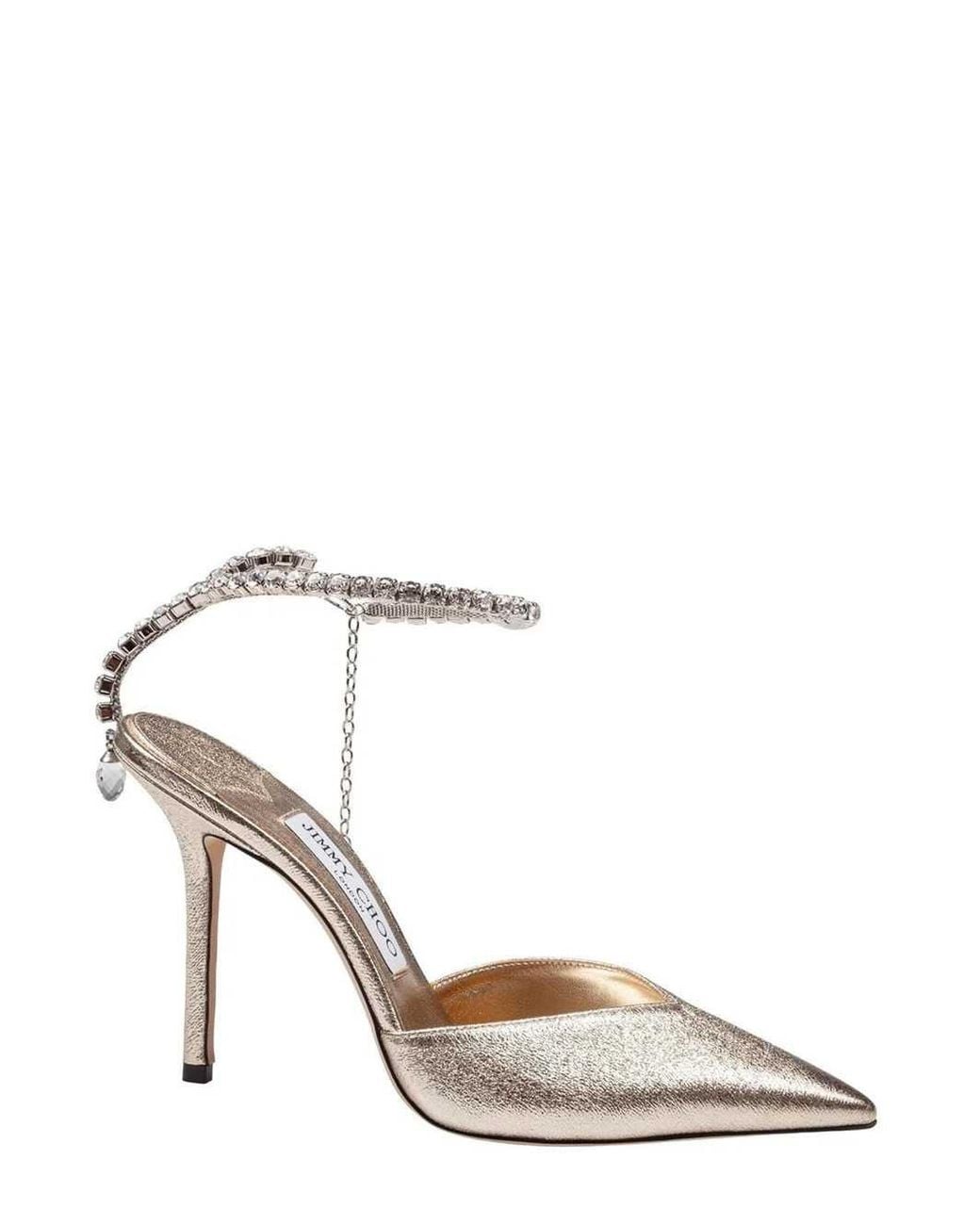 Jimmy Choo Metallic Saeda Embellished High-Heeled Pumps