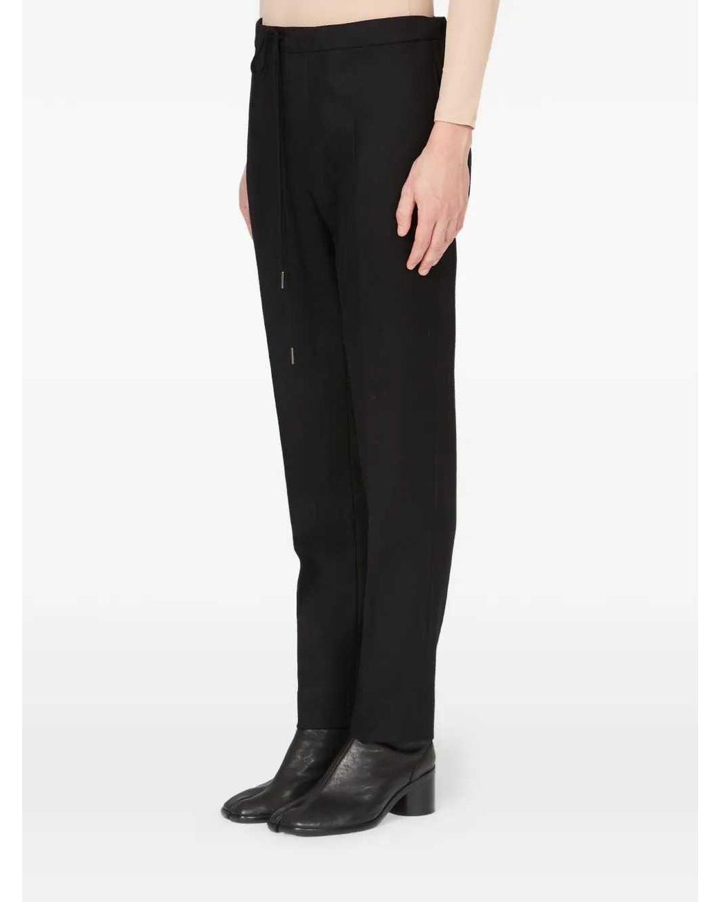 Maison Margiela Black Drawstring Trousers for men