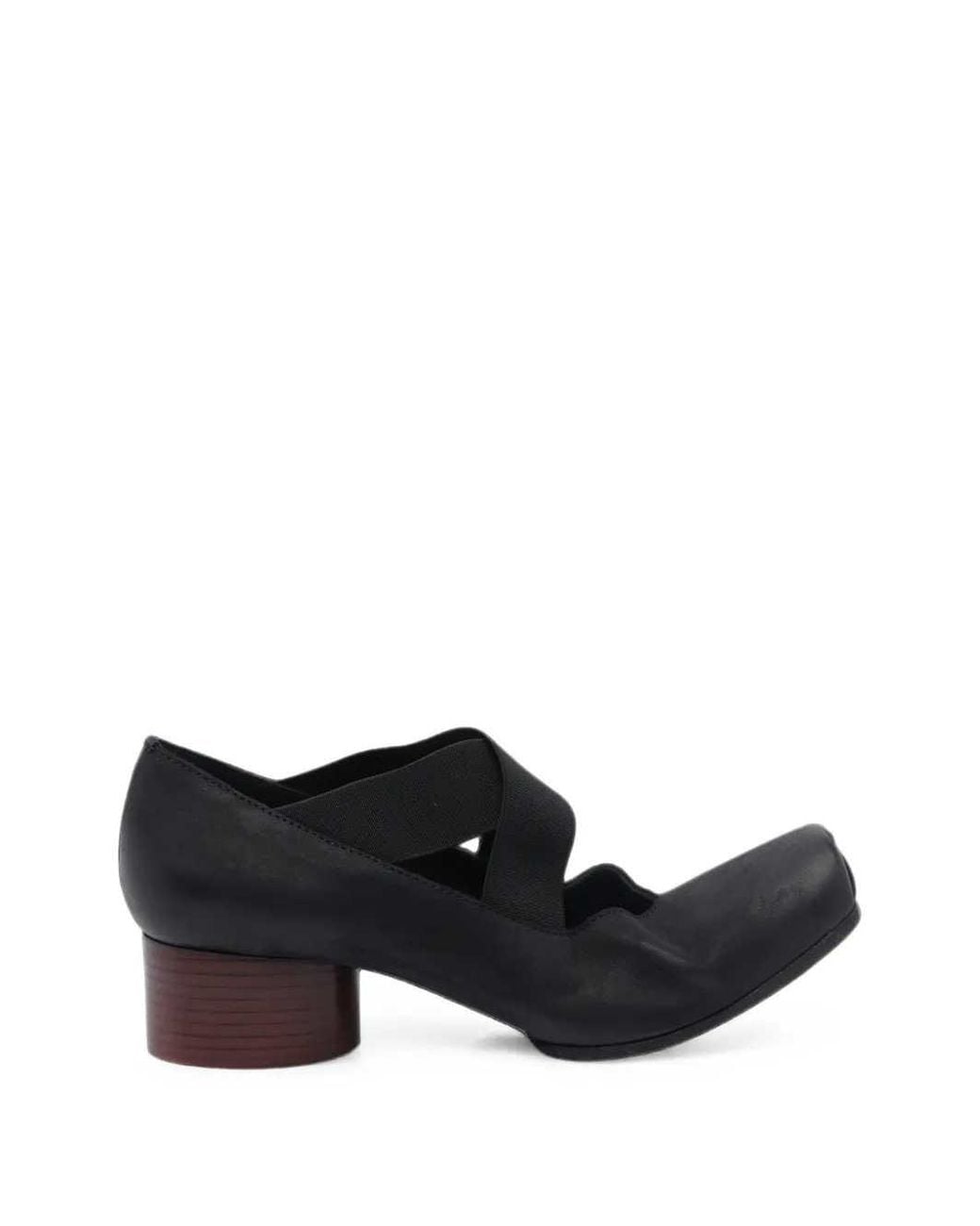 Uma Wang Black Block-Heel Ballet Flats