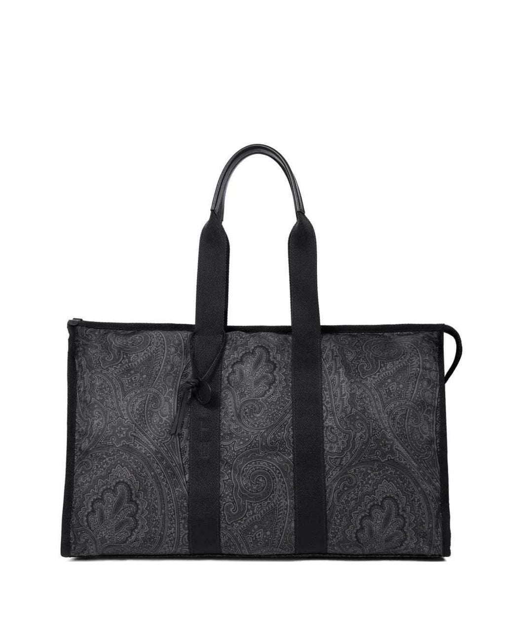 Etro Black Large Arnica Travel Bag With Paisley Print for men