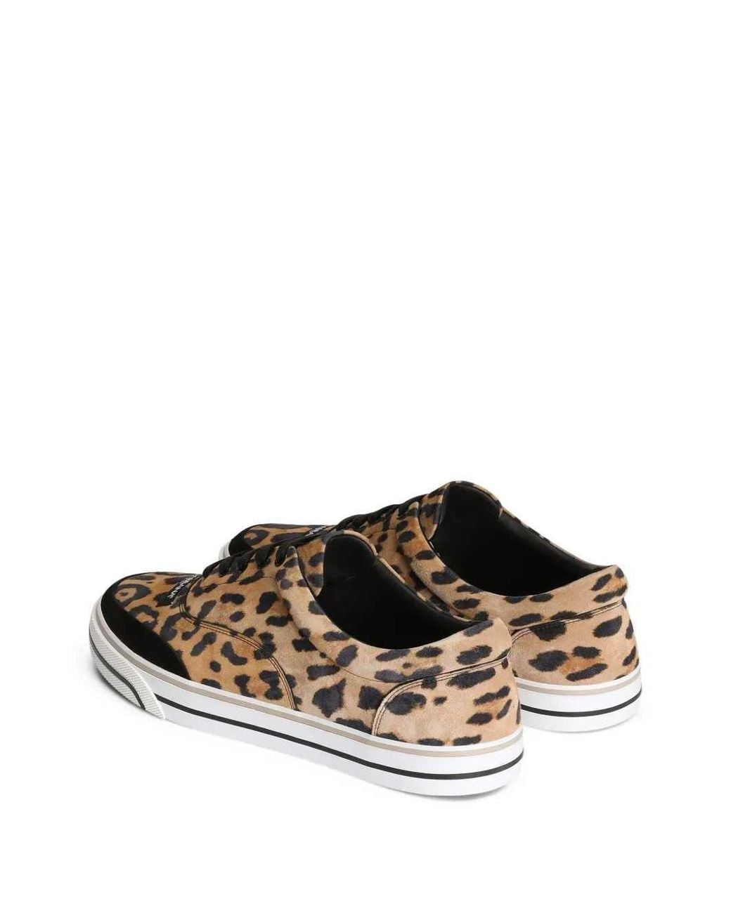 Dolce & Gabbana White Leopard-Print Sneakers for men