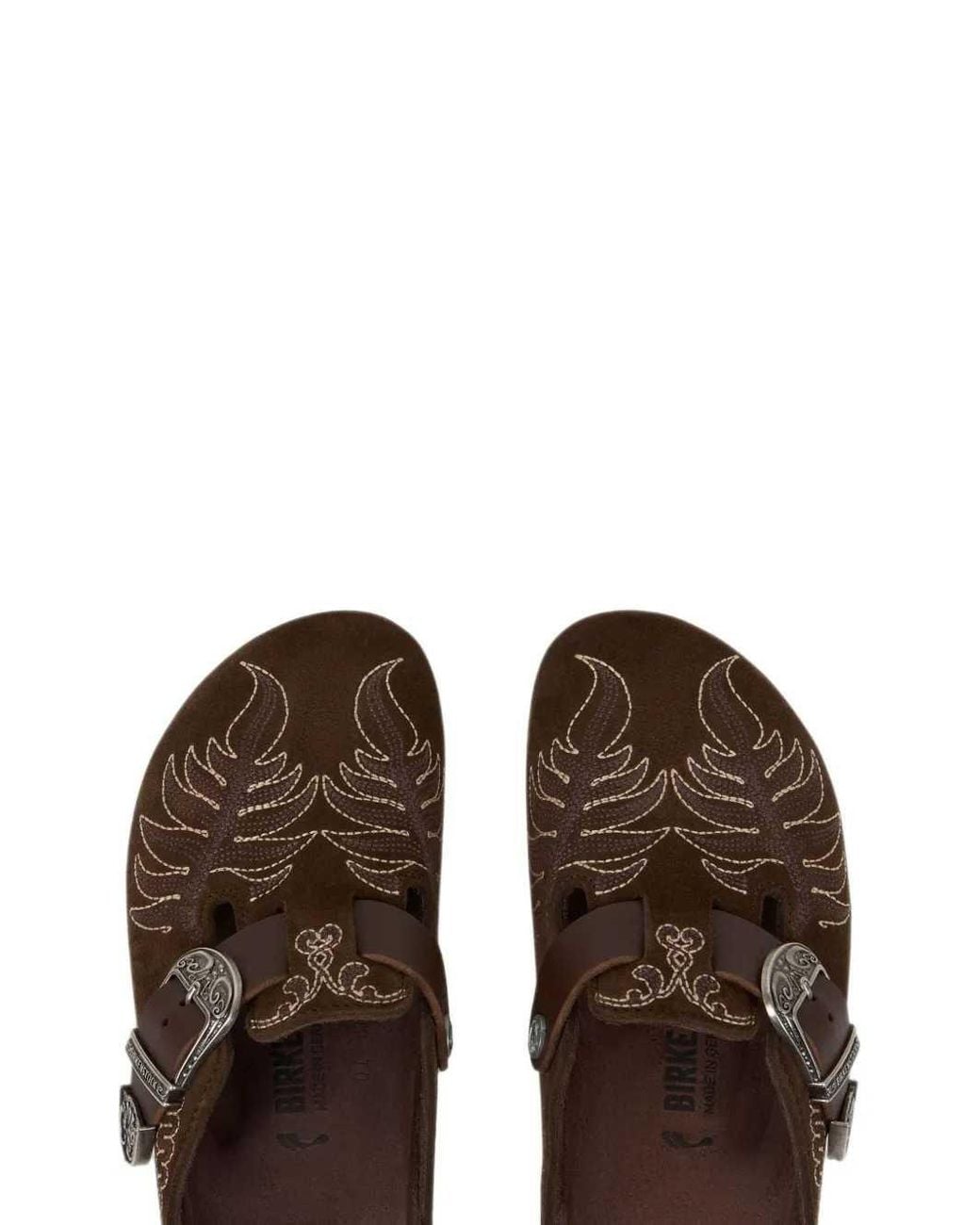 BIRKENSTOCK BY ETRO Brown Birkenstock Boston Embroidered (Regular Fit) for men