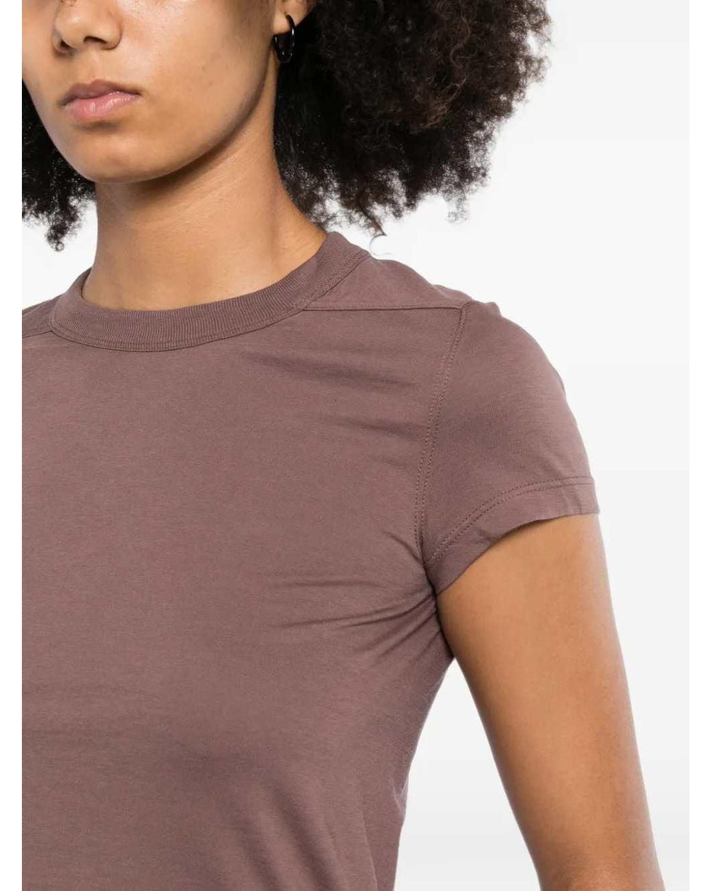 Rick Owens Purple Level Cropped T-Shirt