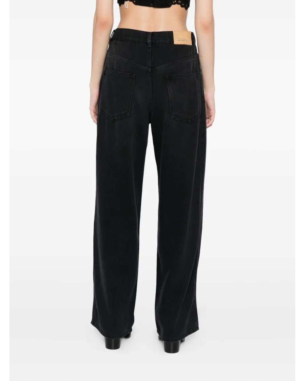 Isabel Marant Black Faded-Effect Jeans