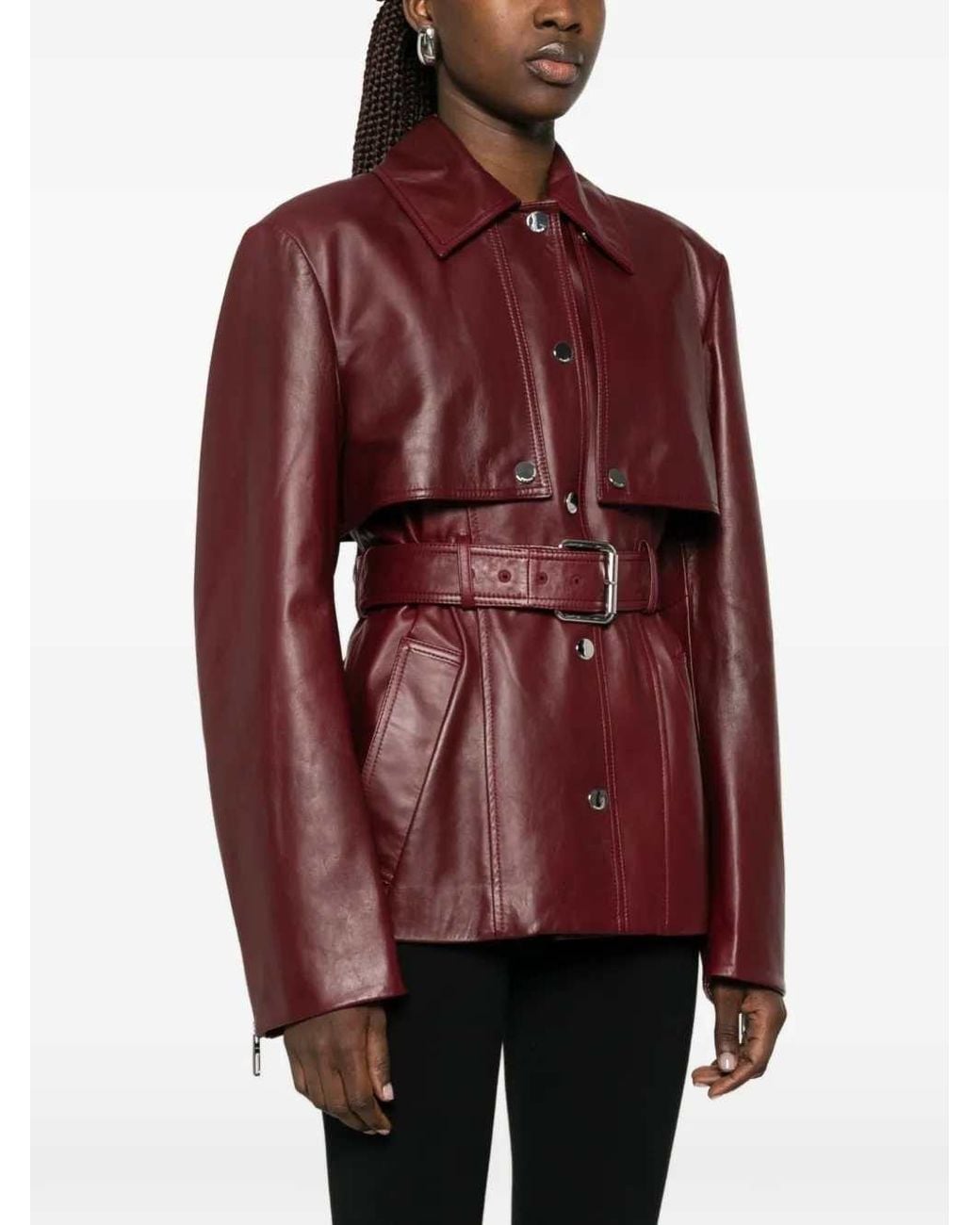 Sportmax Purple Leather Jacket