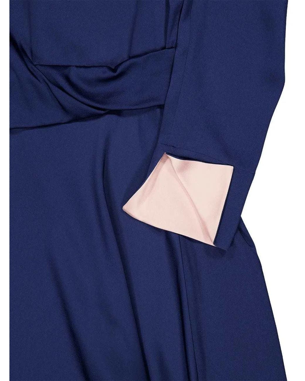 Stella McCartney Blue Satin-Finish Draped Midi Dress